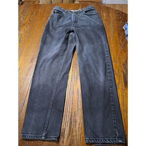 Size 10 St Johns Bay Black Relaxed Fit Cotton Denim Jeans w Pockets Belt Loops